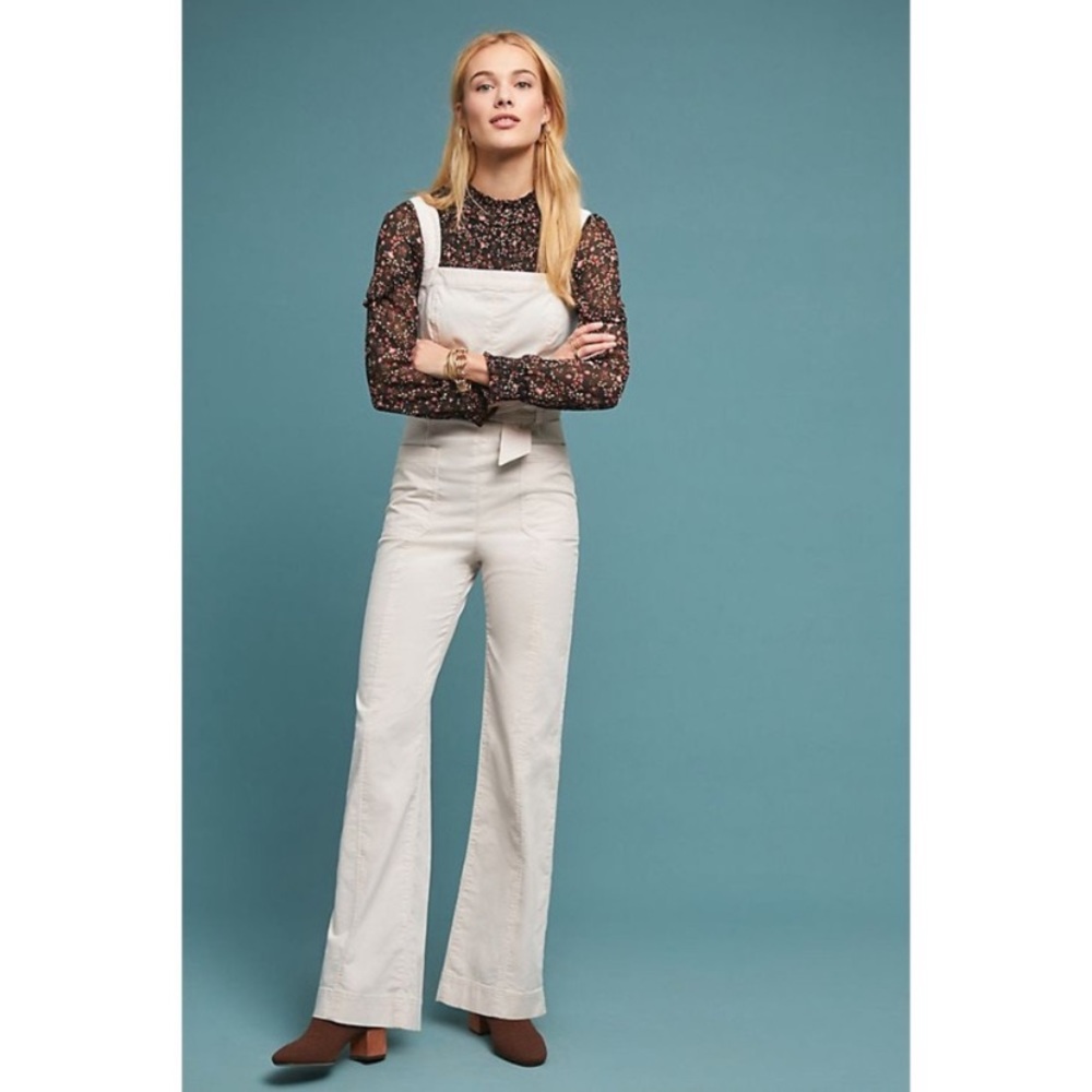 Pilcro Letterpress white corduroy jumpsuit